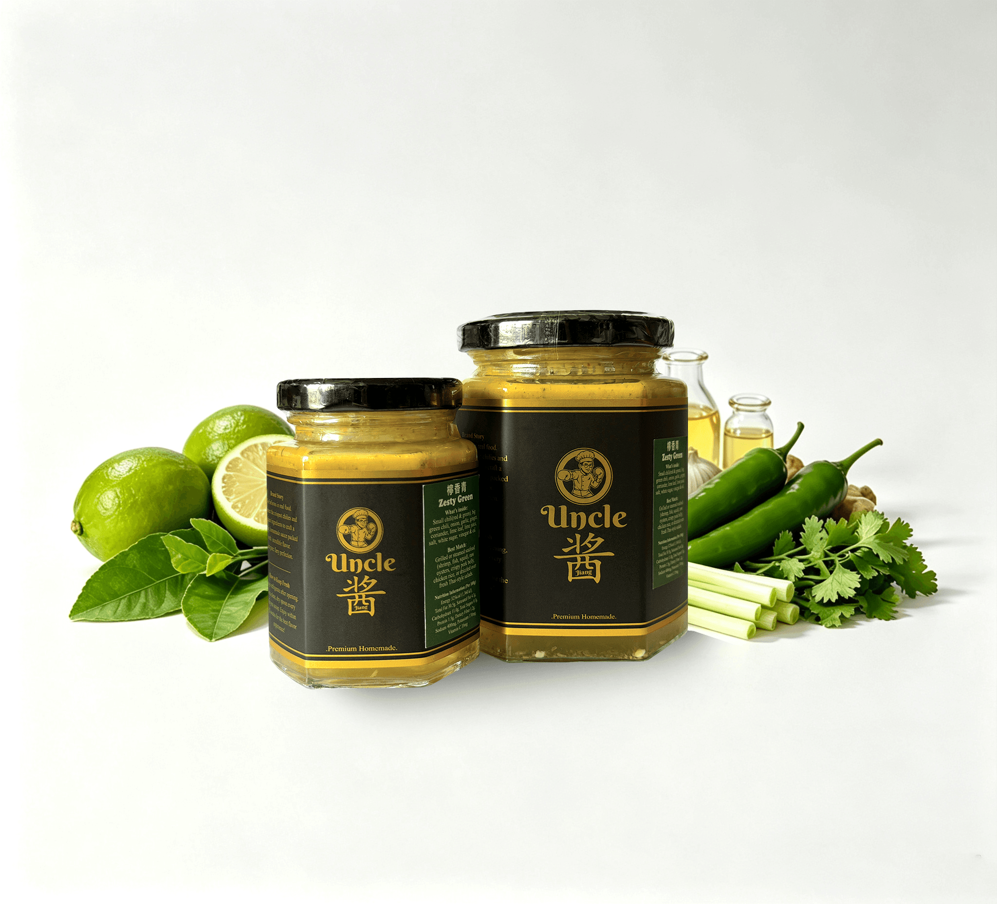 Zesty Green chili sauce bottle